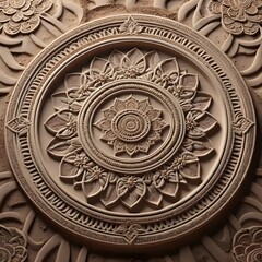Obraz premium Intricate Floral Mandala Carving