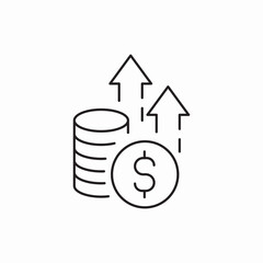 Stack coins money growth icon vector sign