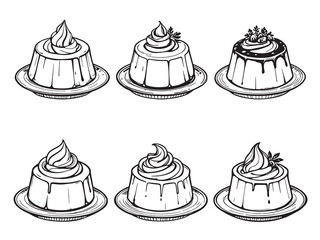 Panna Cotta set line art