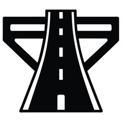 Highway Bridge Icon Modern Road Structure Vector Illustration Isolated On White Background.