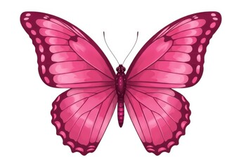 Obraz premium Beautiful pink butterfly illustration art isolated on white background