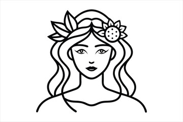 Fashionable woman face vector illustration set with diverse hairstyles and beauty icons