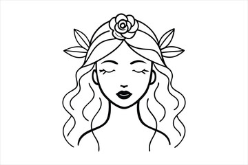 Fashionable woman face vector illustration set with diverse hairstyles and beauty icons