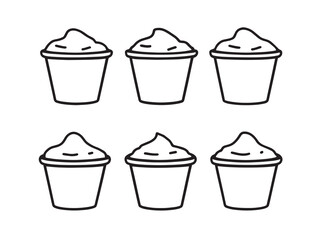 row Pudding set line art illustration