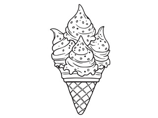 Sorbet set line art illustration