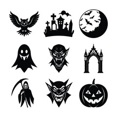 Fototapeta premium halloween icons set