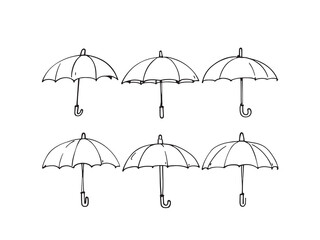 Umbrella set line art © Nazma Begum