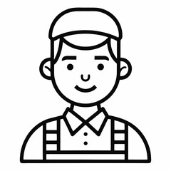 Clerk  Line icon isolated on white background