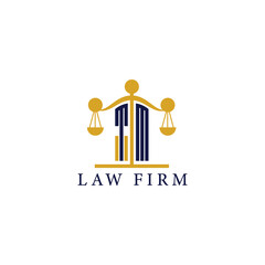  Modern Law Firm Logo with Scales of Justice