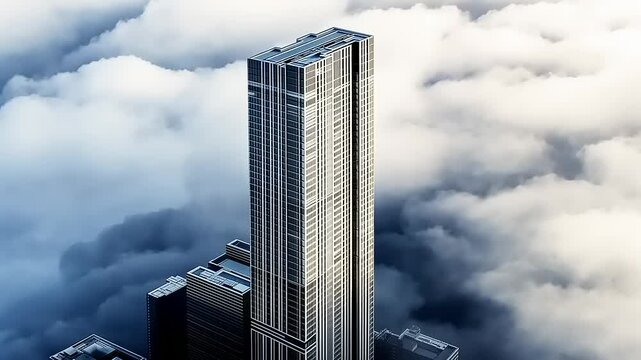 Skycraper above the clouds