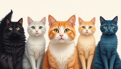 Adorable Fluffy Kittens Close-Up &ndash; Gray, White, Orange