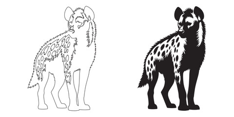 Graceful hyena silhouette with smooth, clean lines – ideal for nature and wildlife themes – hyena icon – hyena illustration – hyena lineart


