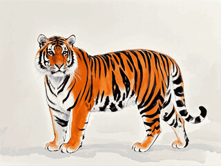 Golden fury bengal tiger isolated watercolor vector illustration svg 