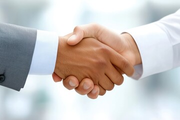 Two people are shaking hands showing collaboration and agreement