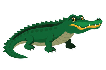 Fototapeta premium Cute funny crocodile vector illustration isolated on white background