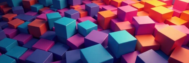 Obraz premium Colorful Cubes Wallpaper Block Background, interior, white