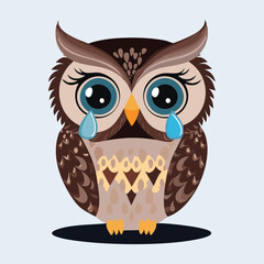 Angry Owl with Furrowed Brows