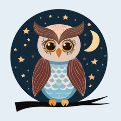 Dancing Owl with Music Notes