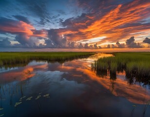 Sunset Reflection in the Everglades