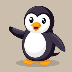 Penguin flat vector illustration
