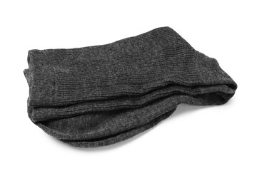 Pair of grey socks isolated on white