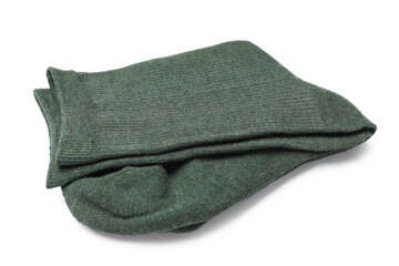 Pair of green socks isolated on white