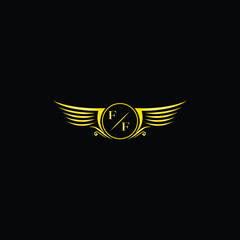 Luxury Winged Badge with Monogram