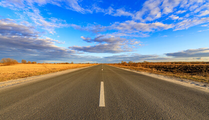 A road with a clear sky above it