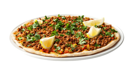 Traditional Turkish Lahmacun Flatbread: Delicious Culinary Artistry and Gastronomic Delight on Display