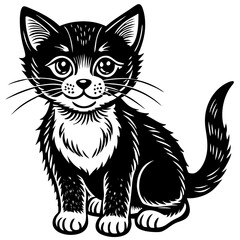 black and white cat