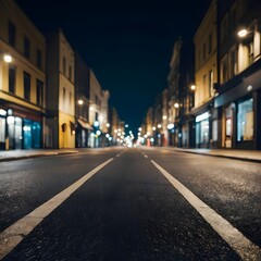 Obraz premium Empty City Street at Night