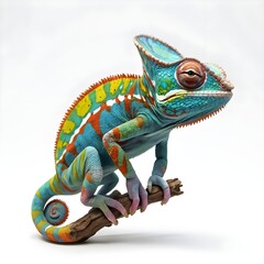 Obraz premium Vibrant Panther Chameleon on Branch