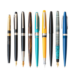 Fototapeta premium Colorful Fountain Pens in Various Designs