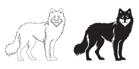 Minimalist wolf silhouette with smooth vector lines – perfect for digital illustrations – wolf icon – wolf illustration – wolf lineart


