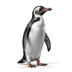 Fototapeta premium Chinstrap Penguin Standing on White Background