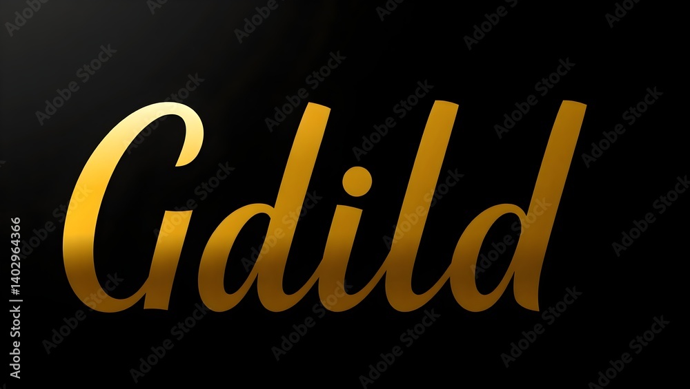 Fototapete minimalist gold text with a smooth gradient effect.