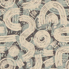 Earthy hand-drawn grunge pattern in natural tones