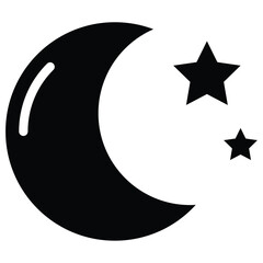 Moon crescent icon collection. Half moon, moon and star symbol vector illustration. © Arup