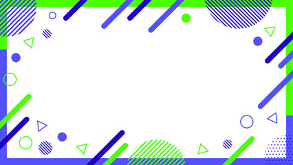 Fototapeta premium 抽象的な幾何学模様のフレーム素材 チラシ・Web・動画背景16:9サイズ 紫 青 黄緑