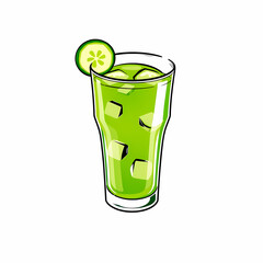 green cocktail with lime, green cocktail with ice