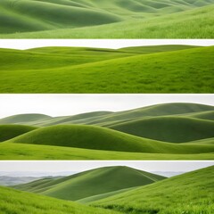 Rolling Green Hills Landscape Collage