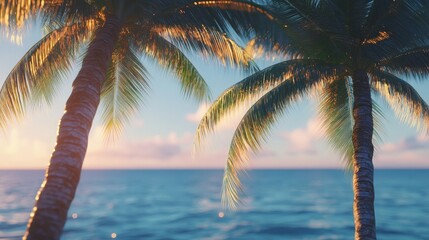 close up coconut palm trees, Generative AI,