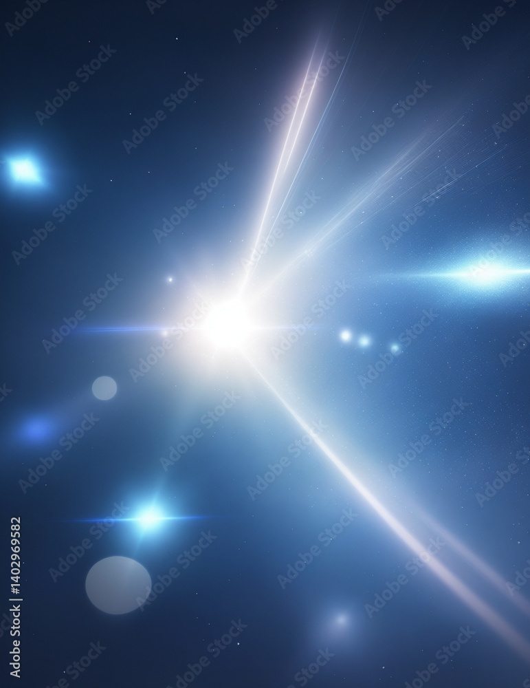 Wall mural abstract blue background with rays - abstract blue background with light flashes - generative ai