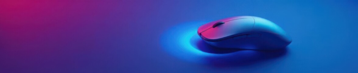 Minimalist design of a computer mouse clicking on a blue circle,  interactive button,  web browser