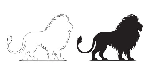 Artistic lion silhouette with refined vector detailing – perfect for digital branding and creative use – lion icon – lion illustration – lion lineart

