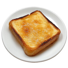 A perfectly cooked steak with a juicy, pink center and golden-brown crust, isolated white background