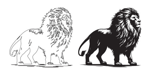 Iconic lion silhouette in smooth vector design – perfect for logos and creative branding – lion icon – lion illustration – lion lineart

