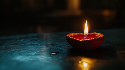 rning candle on a dark background