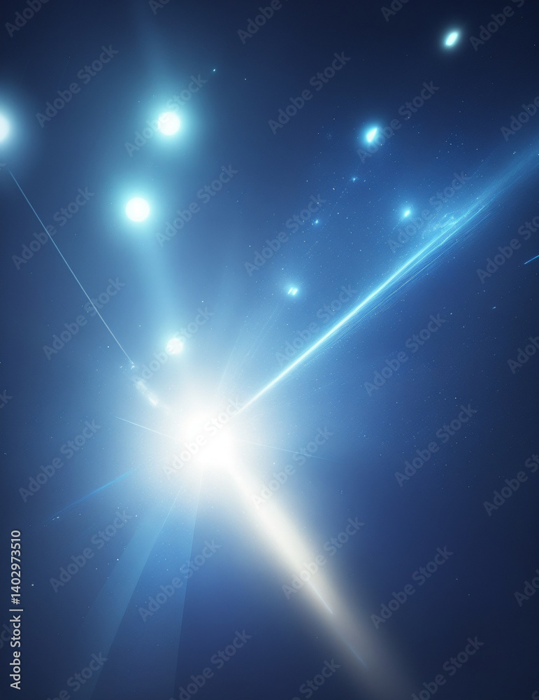 Wall mural blue abstract background - abstract blue background with light flashes - generative ai