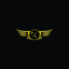 Luxury Winged Badge with Monogram
